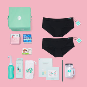 numa peace of mind kit with products laid out from above